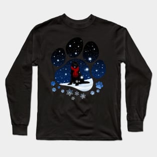 Snow Paw Newfoundland Christmas Winter Holiday Long Sleeve T-Shirt